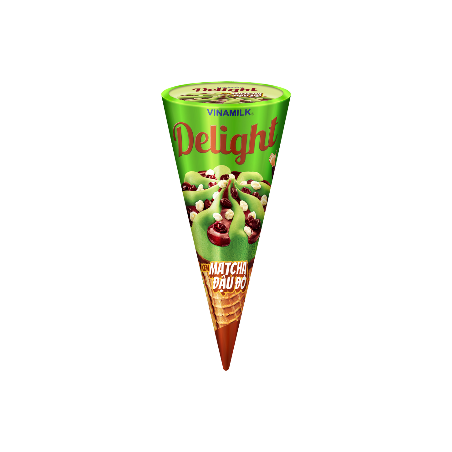 Delight Matcha Ice Cream Cone - Red Bean