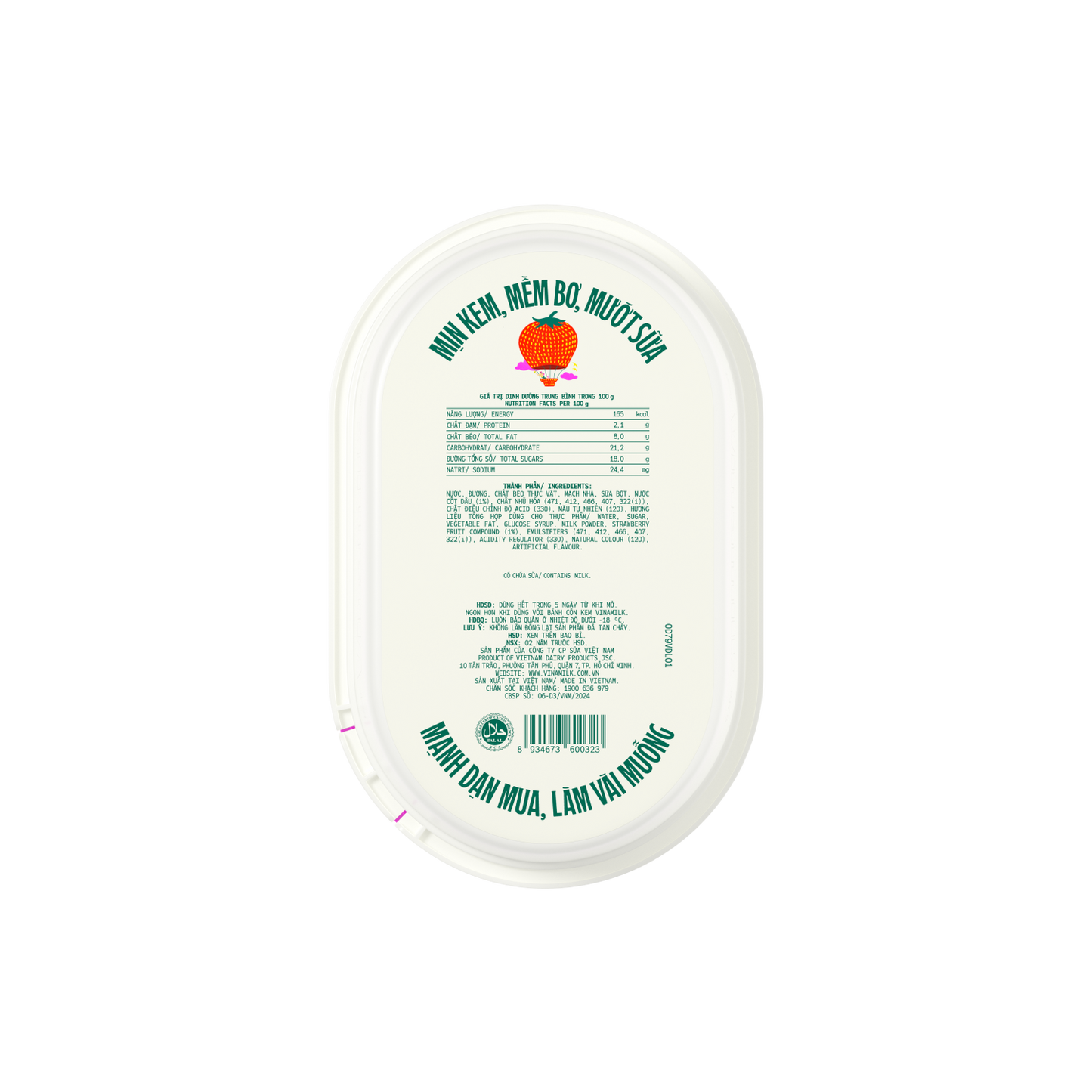 Vinamilk Strawberry Smooth Ice Cream