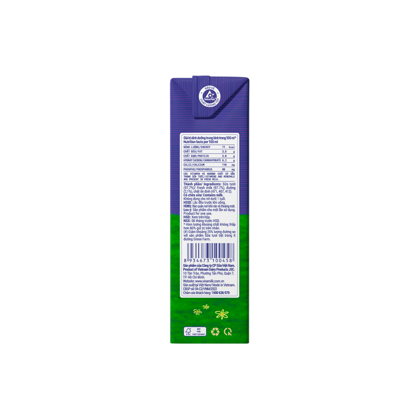 Green Farm Sterilized Fresh Milk Very low in sugar