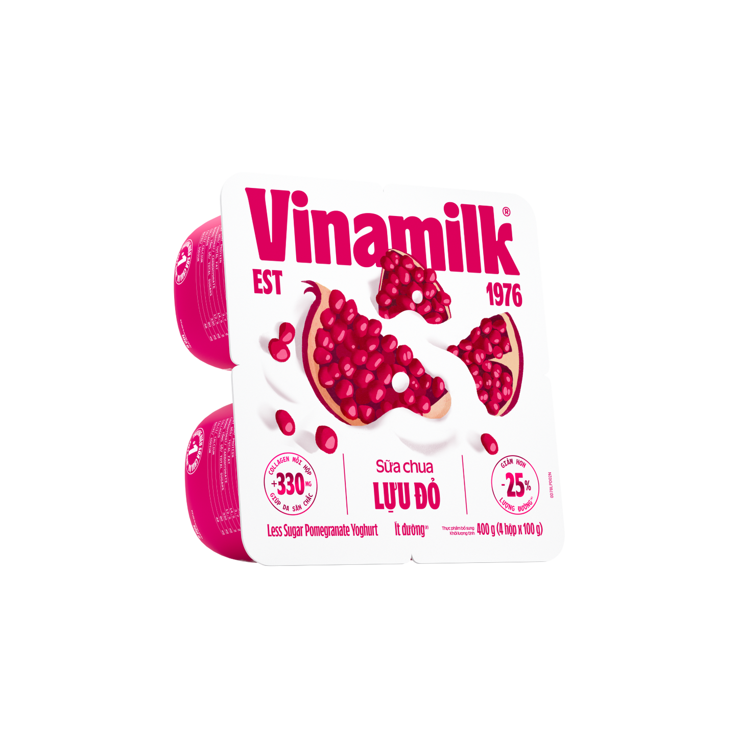 Sữa chua ăn Vinamilk Lựu đỏ Ít đường + collagen