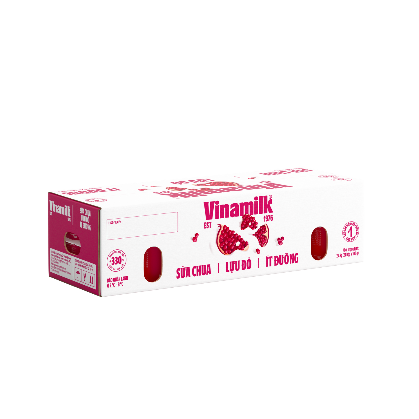 Sữa chua ăn Vinamilk Lựu đỏ Ít đường + collagen